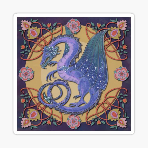 Celtic Medieval Celestial Sky Dragon Sticker
