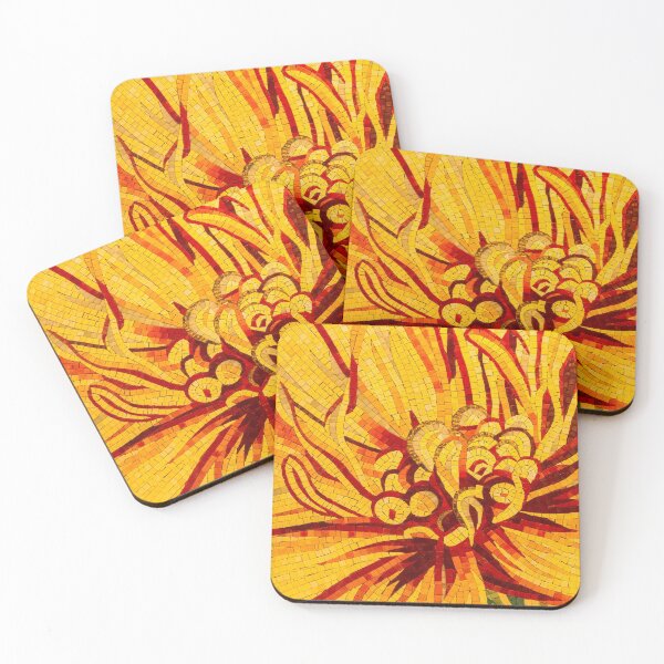 Item preview, Abstracted Floral - Mesmeric Mosaic in Bold Yellows Reds and Oranges designed and sold by Georgia Mizuleva.