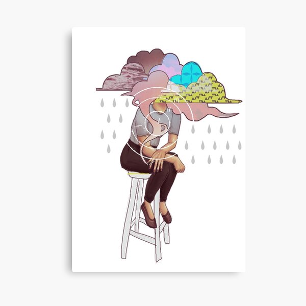 Tête dans les nuages Impression sur toile