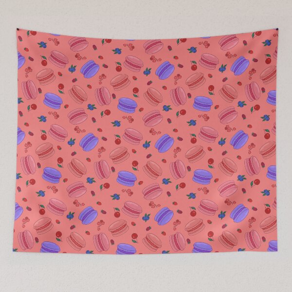 Item preview, pattern with berry macaroons designed and sold by burbura.