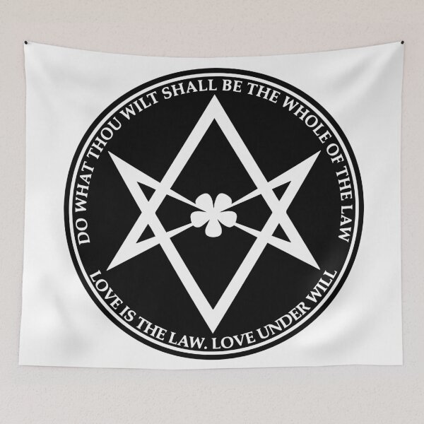 Item preview, Aleister Crowley - DO WHAT THOU WILT SHALL BE THE WHOLE OF THE LAW - Occult - Thelema (Black On White) designed and sold by createdezign.