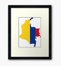 Colombia Flag Map Framed Print