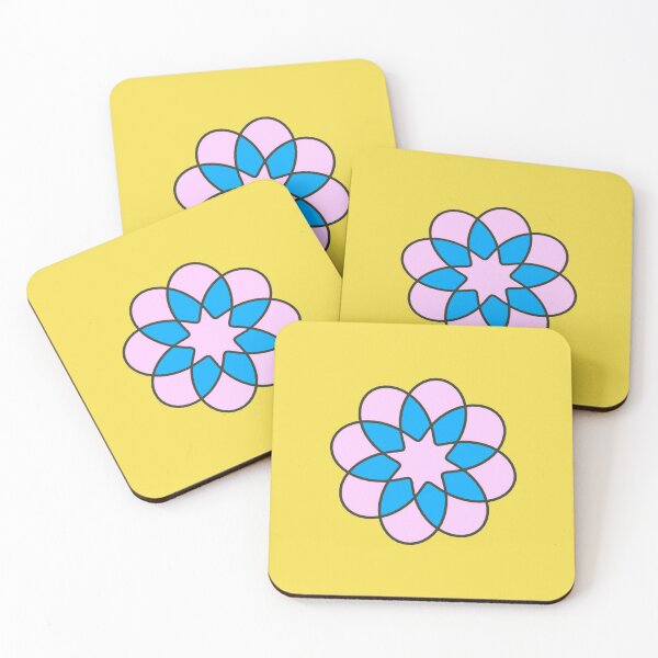Artikelvorschau, Blütenform mit Blütenblättern in Pink und Blau entworfen und verkauft von KeksWorkroom.