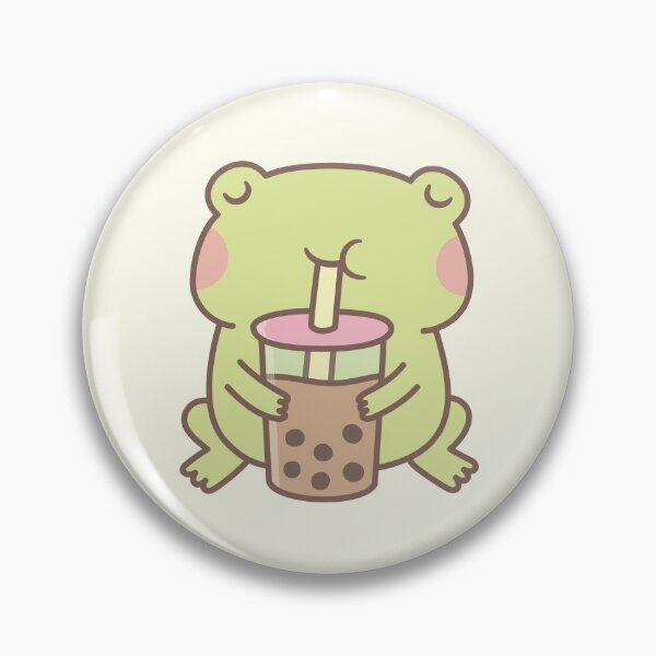 Item preview, Cute Frog Drinking Boba Bubble Tea designed and sold by rustydoodle.
