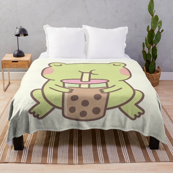 Item preview, Cute Frog Drinking Boba Bubble Tea designed and sold by rustydoodle.