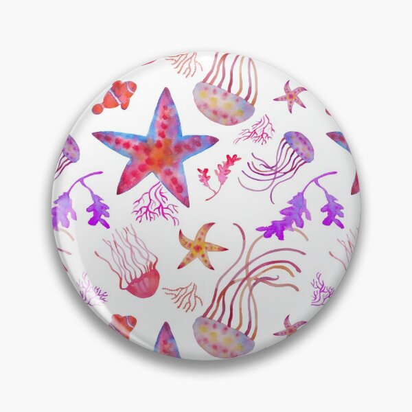 Item preview, Starfishes and jellyfishes pattern designed and sold by AgniArt.