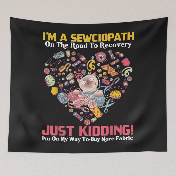Item preview, Oh Yes Im A Sewciopath A Funny And Cute Brown Cat with Yarn designed and sold by alyssanmpmju.
