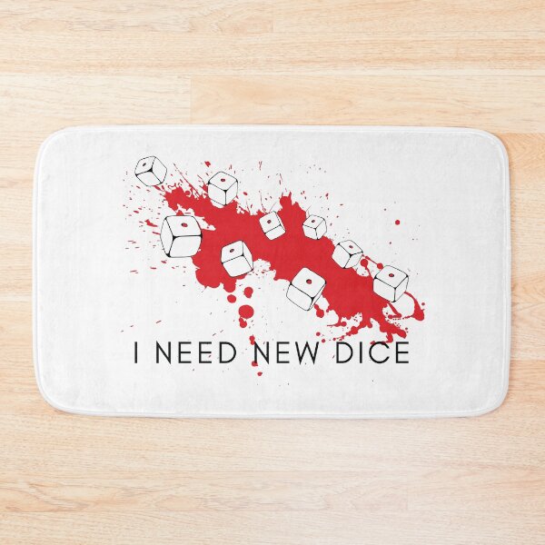 Item preview, I Need New Dice - Tabletop Wargaming Meme with Lots of Dice and Critical Fail - Dark Print designed and sold by GeekyMumDesigns.