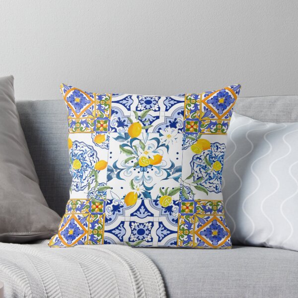 Item preview, Summer,citrus,mosaic background ,Mediterranean style,lemon fruit pattern  designed and sold by MariaMarinova.
