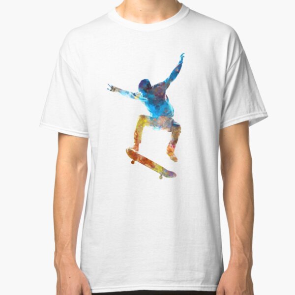 Man skateboard 01 in watercolor Classic T-Shirt