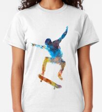 Man skateboard 01 in watercolor Classic T-Shirt