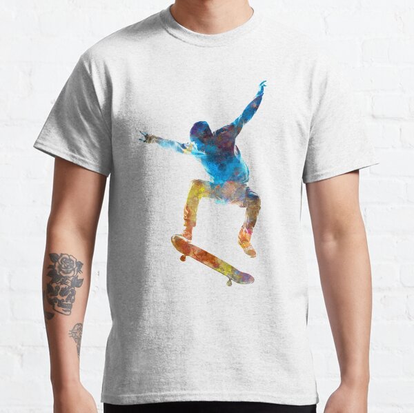 Man skateboard 01 in watercolor Classic T-Shirt