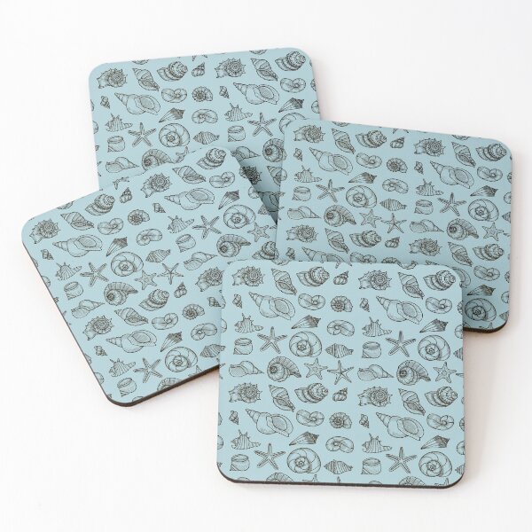 Item preview, Seashellls in Light Blue Background  designed and sold by mareabello.