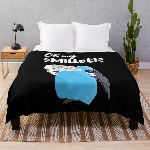 Item preview, Oh my Millet!, Surprised blue parakeet, Funny talking budgie bird quote designed and sold by Koalaslifestyle.