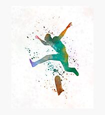 Mann Skateboard 02 im Aquarell Fotodruck