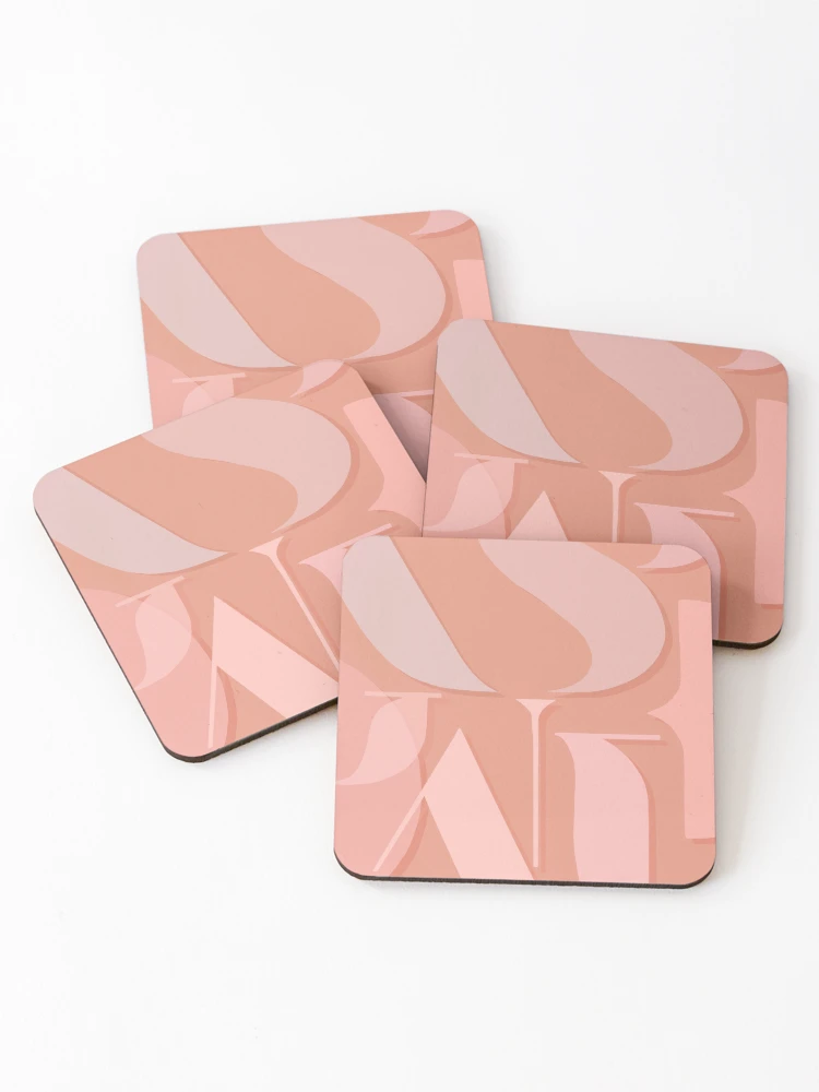 Thumbnail 1 of 5, Coasters (Set of 4), Abstract letters designed and sold by Rishika Aggarwal.