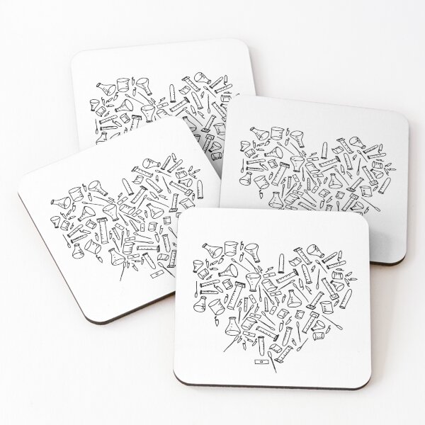 Item preview, Lab glassware, heart--black on light background designed and sold by Itinlea.