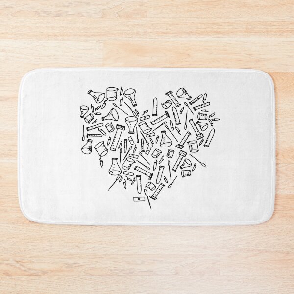 Item preview, Lab glassware, heart--black on light background designed and sold by Itinlea.
