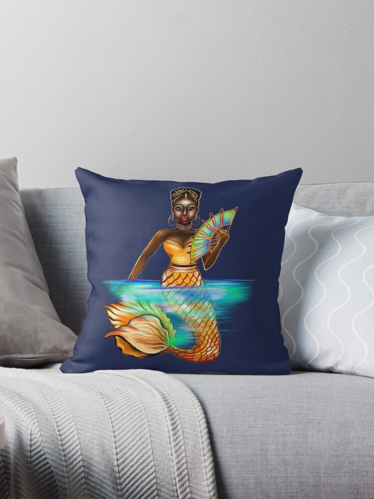 Gold mermaid pillow best sale