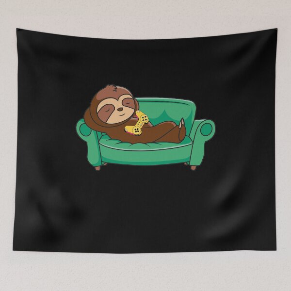 Item preview, Cute Lazy Gamer Sloth - Sloth Gamer designed and sold by BellaVille.