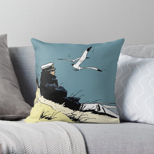 Corto Maltese on the shore Throw Pillow