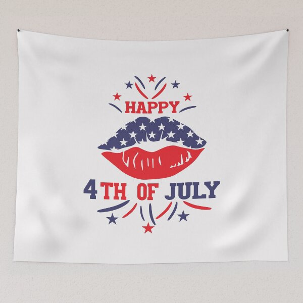 Item preview, Happy 4th of July Lips Patriotic American USA Flag Fireworks Fourth of july designed and sold by clothesy7.