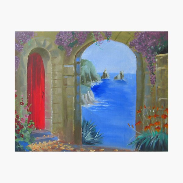 View of sea at Capri Photographic Print
