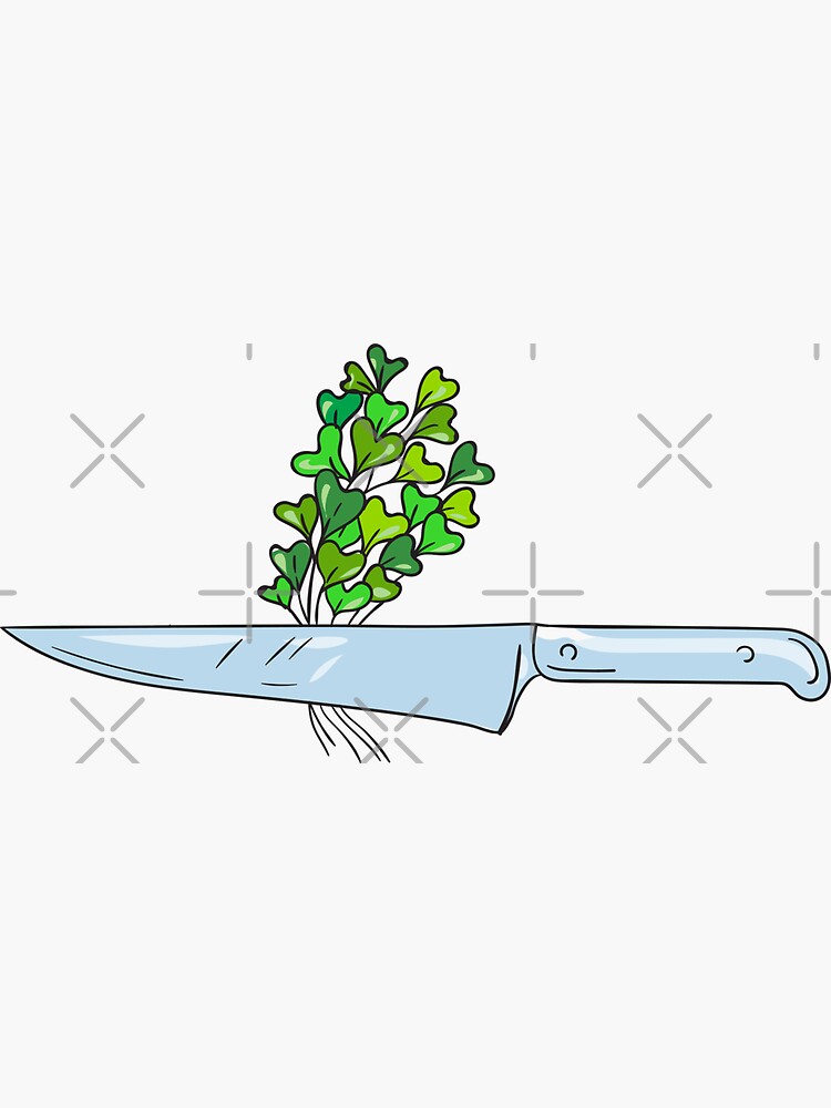 "Knife Microgreen Drawing" Sticker for Sale by patrimonio Redbubble
