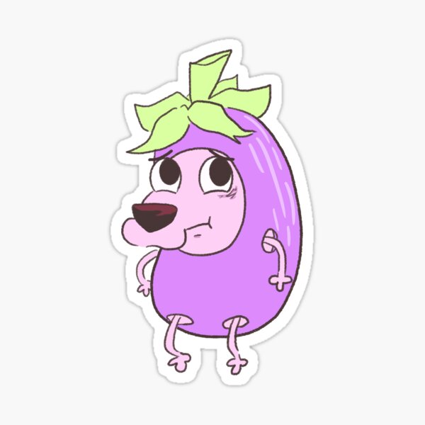 Eggplant Courage Sticker