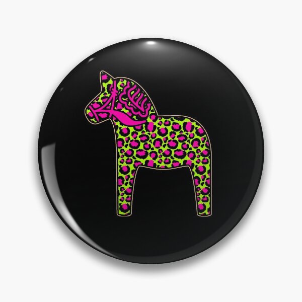 Item preview, Leopard Print Dala  Dalarna Sweden Horse Dalecarlian Swedish Pink and green designed and sold by funnytshirtemp.