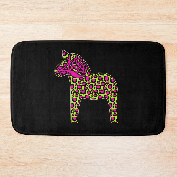Item preview, Leopard Print Dala  Dalarna Sweden Horse Dalecarlian Swedish Pink and green designed and sold by funnytshirtemp.