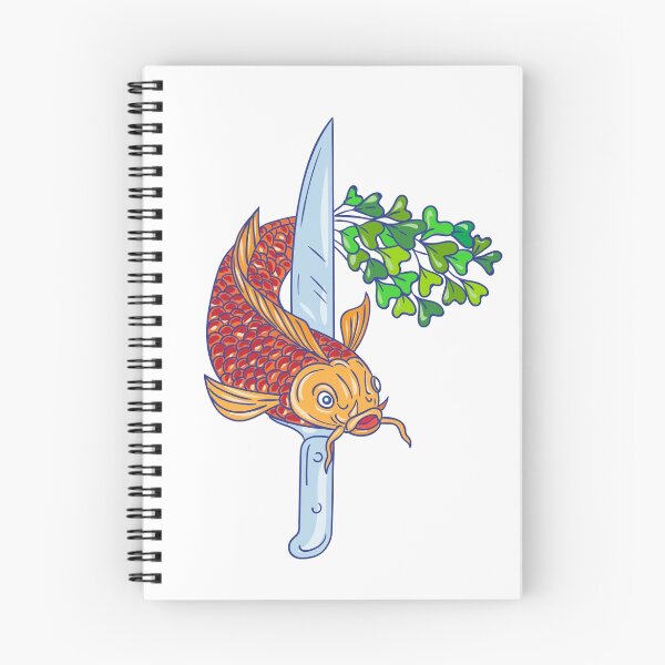 Item preview, Koi Nishikigoi Carp Fish Microgreen Tail Knife Drawing designed and sold by patrimonio.
