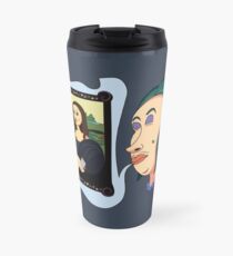 Woman dreaming herself as Mona Lisa Travel Mug