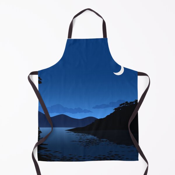 Item preview, Night Illustration With The River And Moon designed and sold by JTS STORE.