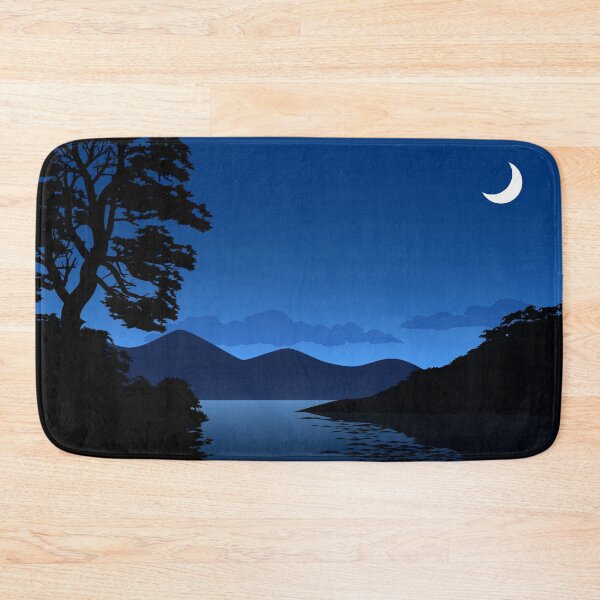 Item preview, Night Illustration With The River And Moon designed and sold by JTS STORE.