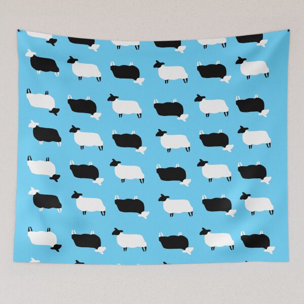 Item preview, Sheep black and white pattern counting sheep designed and sold by lucky-fern.