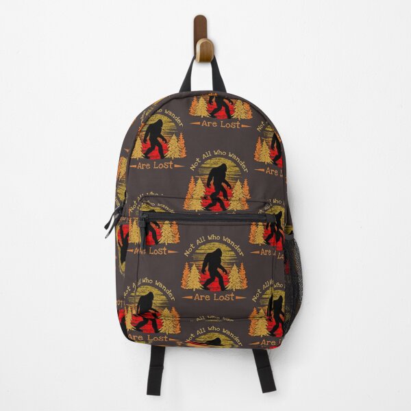 Vintage Bigfoot Sasquatch Not All Who Wander Are Lost | Gift Perfect | Bigfoot T-Shirt Backpack