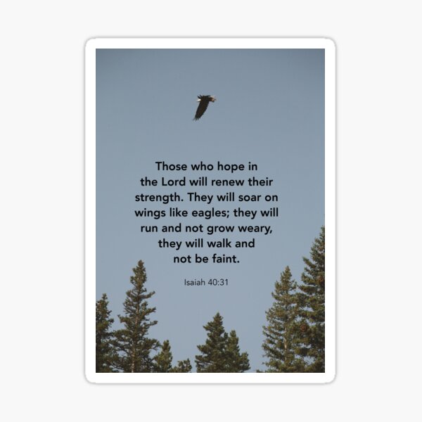Wings like eagles, Isaiah 40 31 Bible Verse, Christian gifts for women, Bible verse Sticker