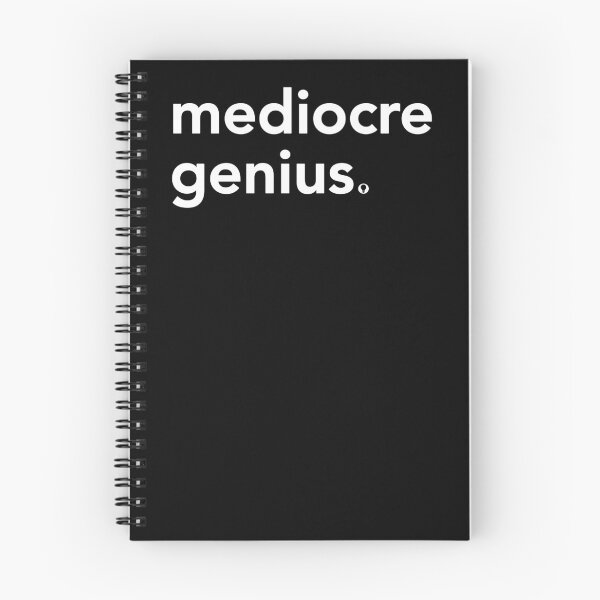 Item preview, mediocre genius. typography designed and sold by Happy Puppy Print On Demand.