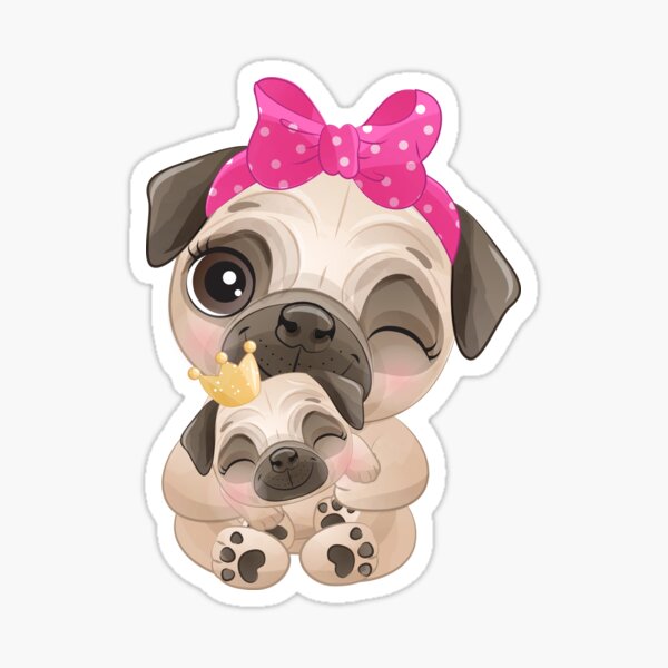 Pug Face Stickers Redbubble