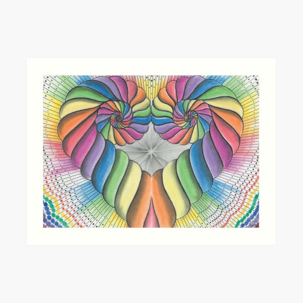 Love Heart spiral Art Print