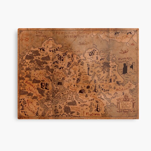 Dream SMP Map Illustration Metal Print