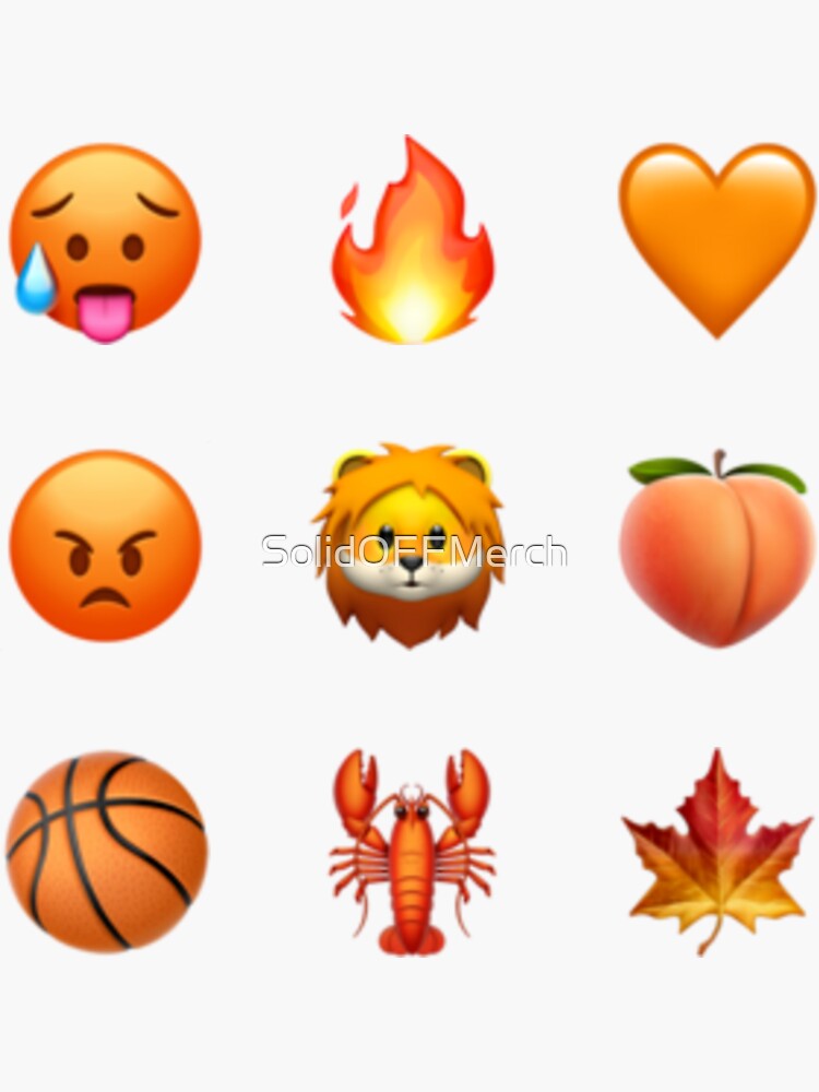 "Orange Emoji Stickers Pack" Sticker for Sale by SolidOFFMerch Redbubble