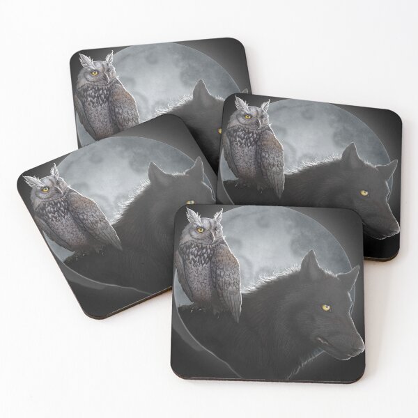 Item preview, Wolf and owl fullmoon designed and sold by Erica Creutz.