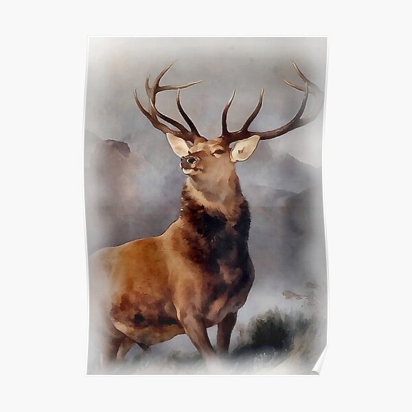 MONARCH OF THE GLEN, Digital Painting of this famous Stag Poster