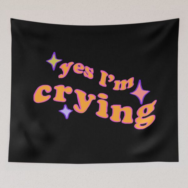 Item preview, sparkly yes I'm crying pastel pink text / no bg designed and sold by RansRoom.