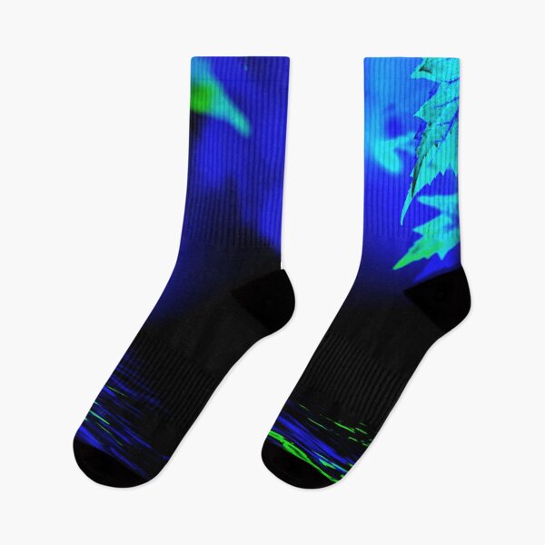 Item preview, Blue Abstract Print Leaves On Water At Night designed and sold by Mary Riley.