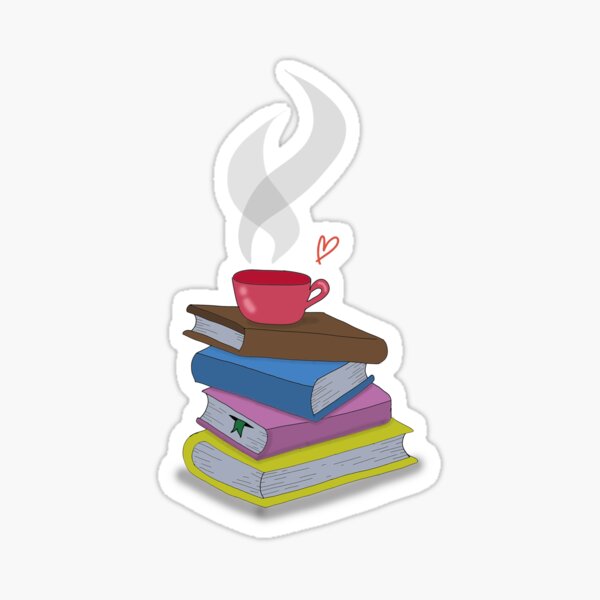 Books and Coffee Sticker