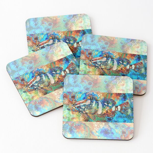 Item preview, Bright Colorful Grouper Fish Art by Sharon Cummings designed and sold by Sharon Cummings Art.