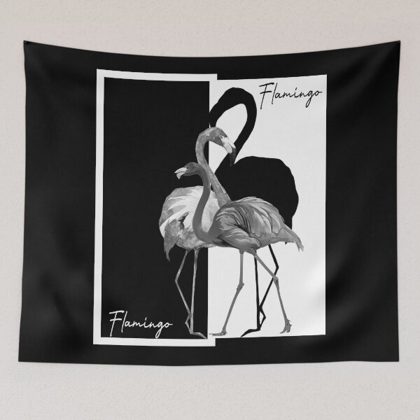 Item preview, Beautiful Retro Black And White Flamingo Couple designed and sold by TheImperfecto.